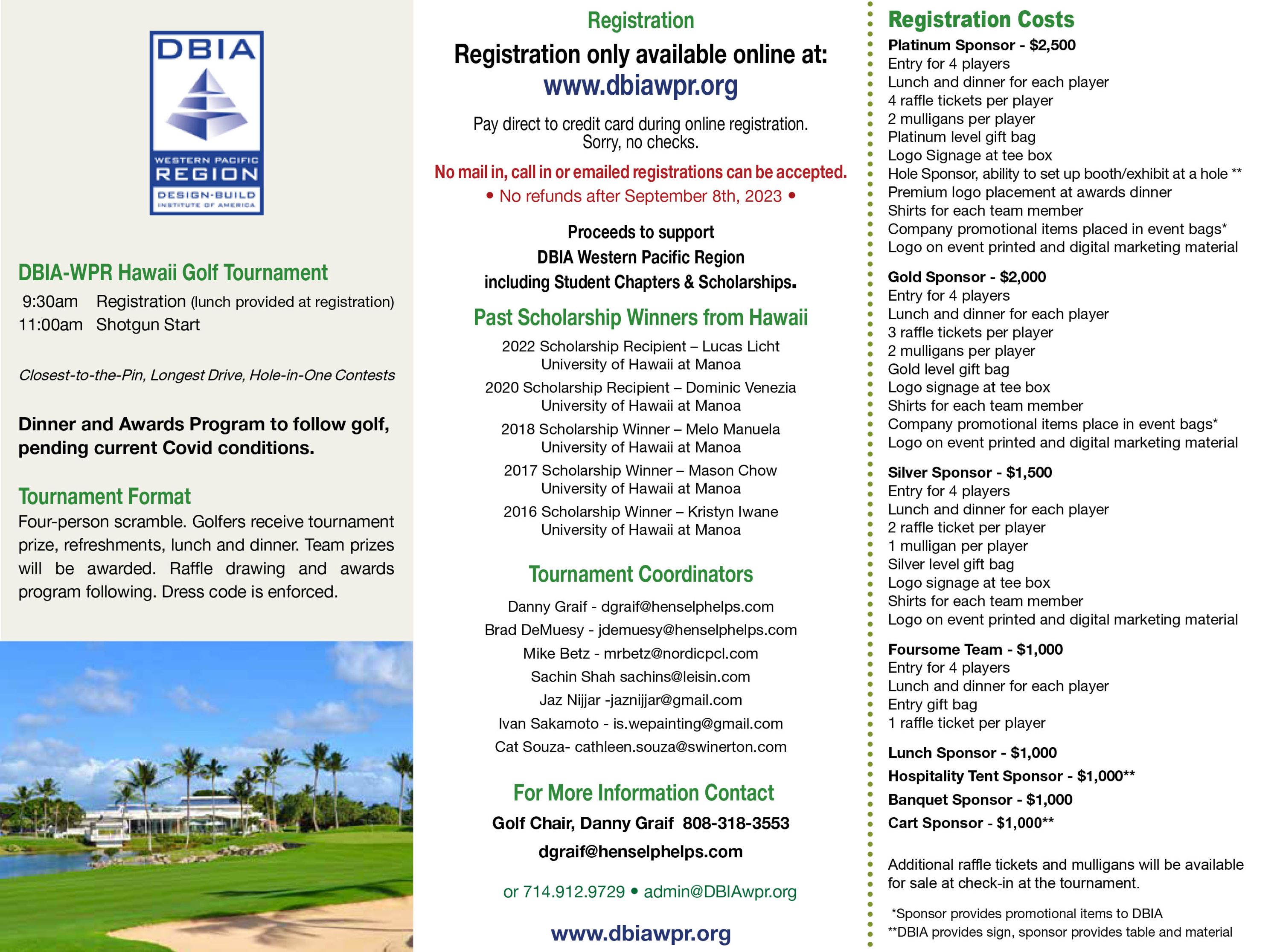 Hawaii Golf Tournament DesignBuild Institute of America Western Pacific